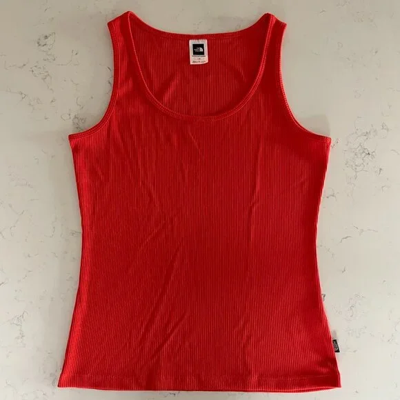 The North Face Vapor Wick Colorful Scoop Nk Slvless Ribbed Tank Top Orange L - Picture 11 of 11